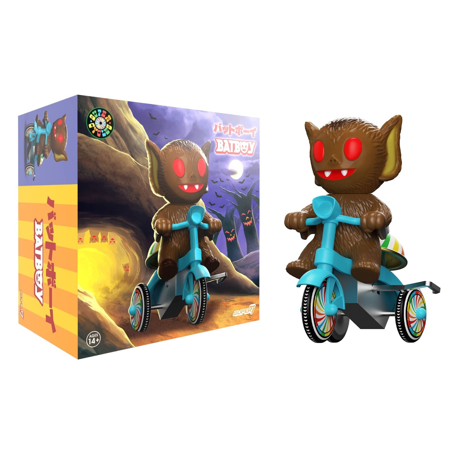 Super7 Super Cycles - Bat Boy (Brown w/ Blue Trike)