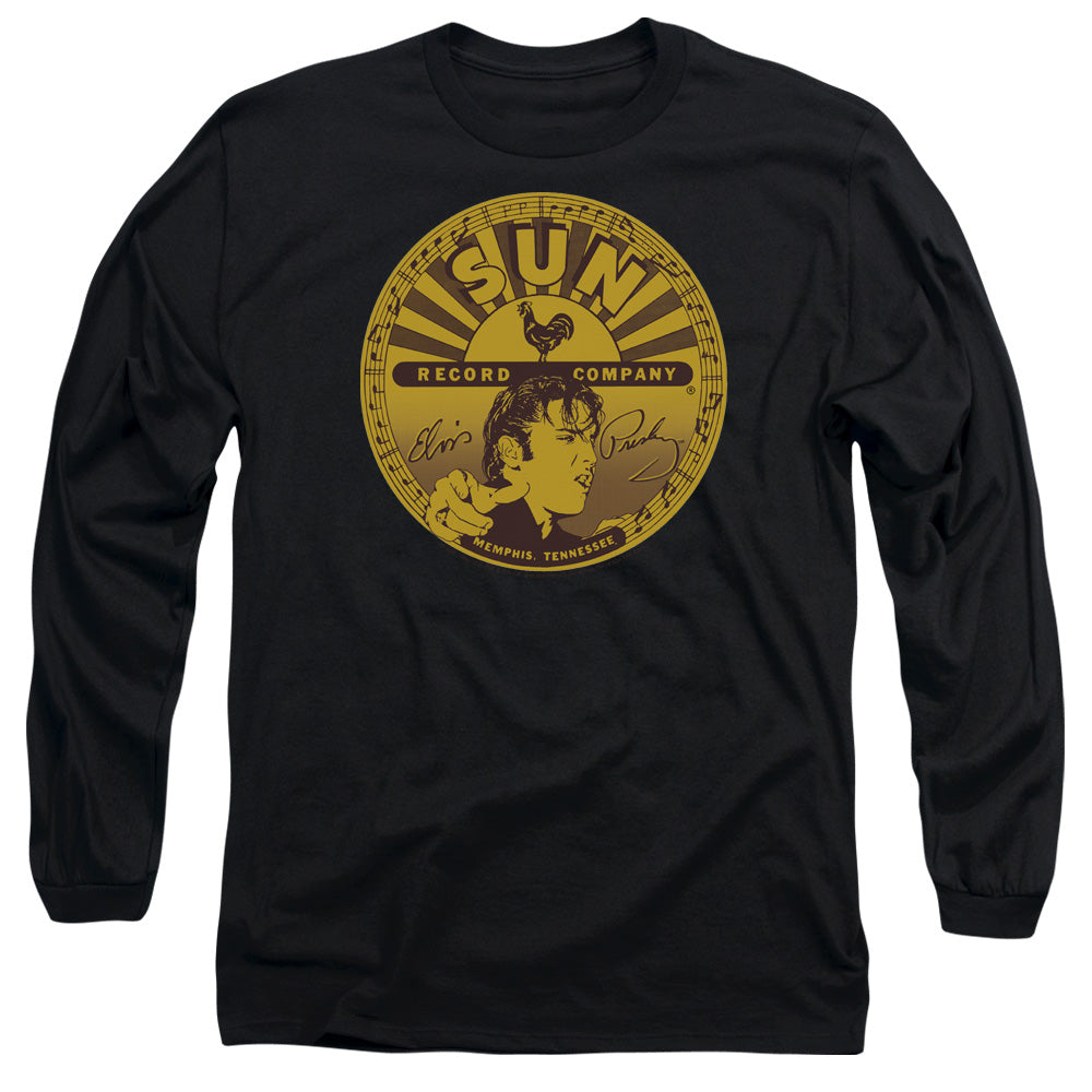 Sun - Elvis Full Sun Label - Long Sleeve Adult 18/1 - Black T-shirt