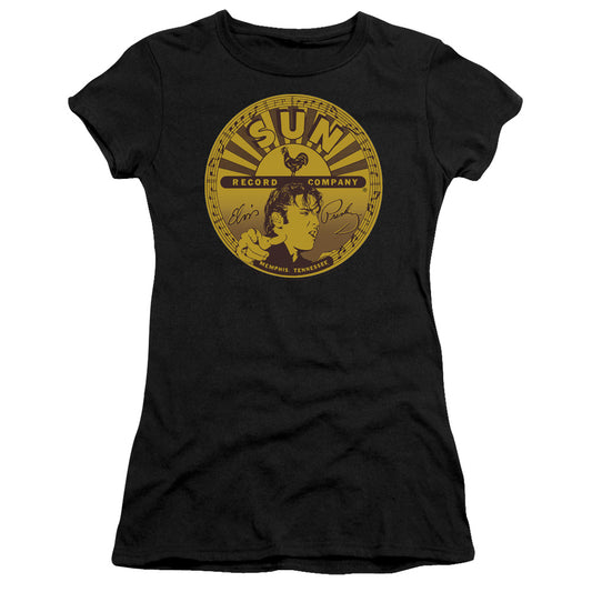 Sun - Elvis Full Sun Label - Short Sleeve Junior Sheer - Black T-shirt