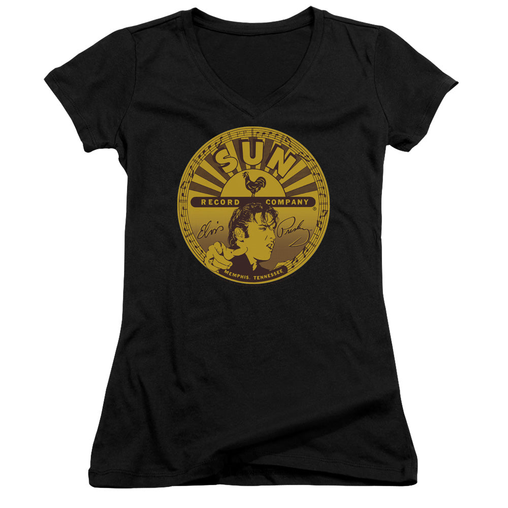 Sun - Elvis Full Sun Label - Junior V-neck - Black