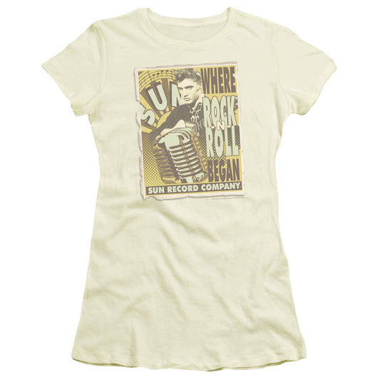 SUN ROCK N ROLL BEGAN POSTER - S/S JUNIOR SHEER - CREAM T-Shirt