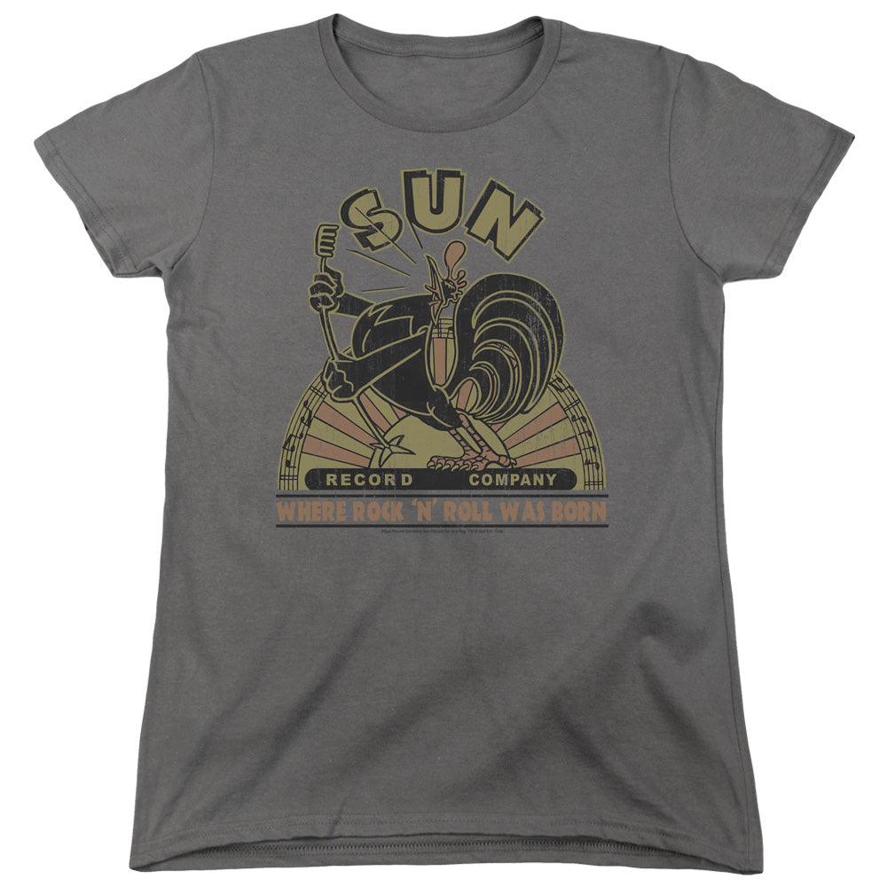 Sun - Sun Rooster - Short Sleeve Womens Tee - Charcoal T-shirt