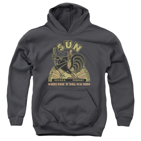 Sun Sun Rooster-youth Pull-over Hoodie - Charcoal
