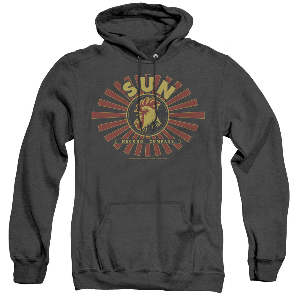 Sun - Sun Ray Rooster - Adult Heather Hoodie - Black