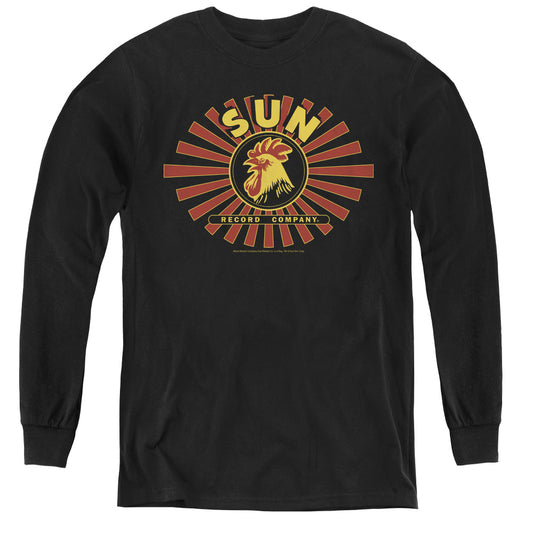 Sun - Sun Ray Rooster - Youth Long Sleeve Tee - Black