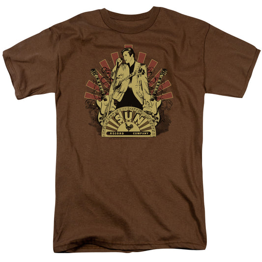 Sun - Elvis Rising - Short Sleeve Adult 18/1 - Coffee T-shirt