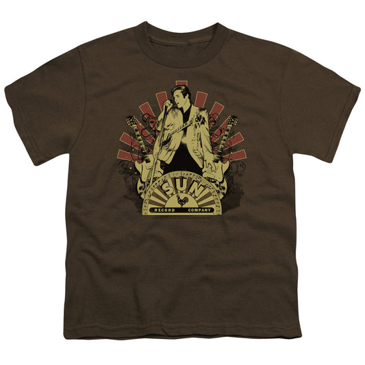 Sun - Elvis Rising - Short Sleeve Youth 18/1 - Coffee T-shirt