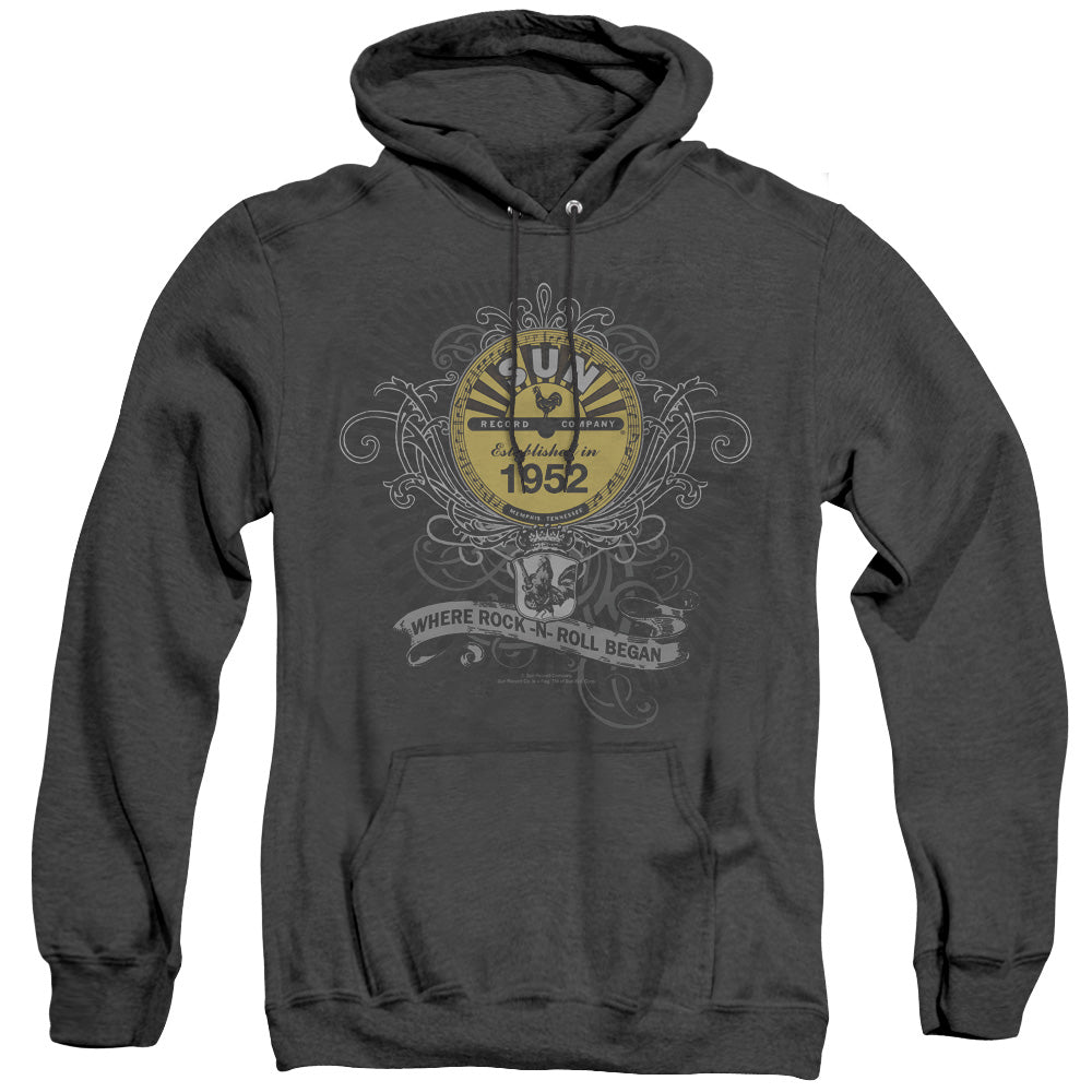 Sun - Rockin Scrolls - Adult Heather Hoodie - Black