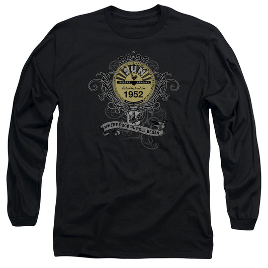 Sun - Rockin Scrolls - Long Sleeve Adult 18/1 - Black T-shirt