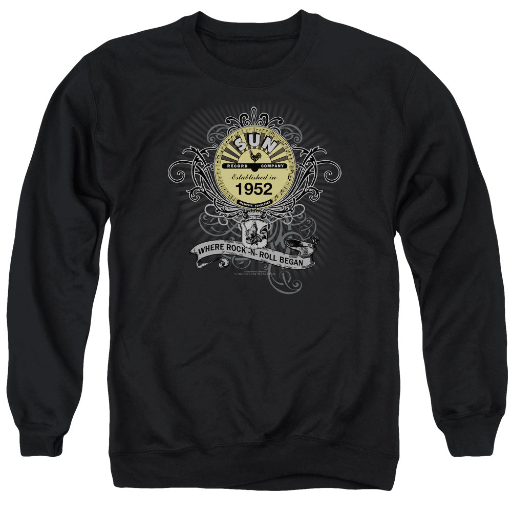 Sun - Rockin Scrolls - Adult Crewneck Sweatshirt - Black