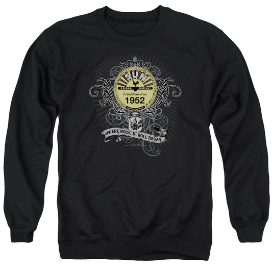 Sun - Rockin Scrolls - Adult Crewneck Sweatshirt - Black