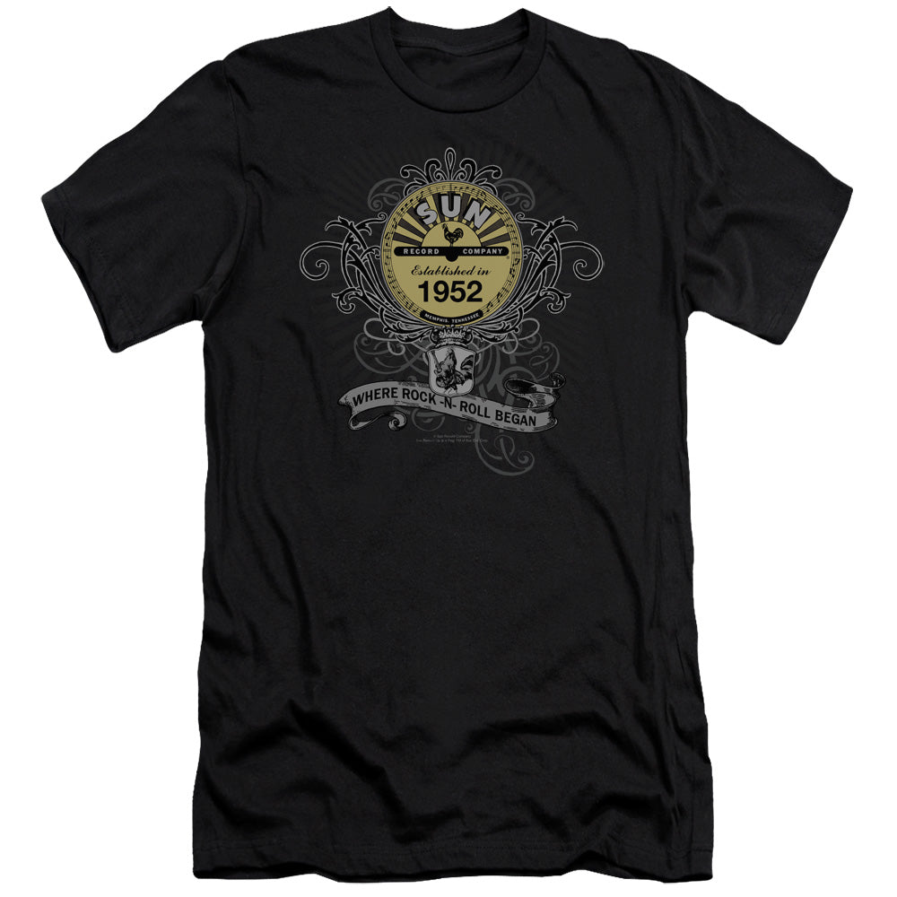 Sun - Rockin Scrolls - Short Sleeve Adult 30/1 - Black T-shirt