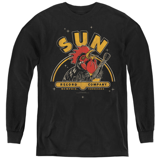 Sun - Rocking Rooster - Youth Long Sleeve Tee - Black