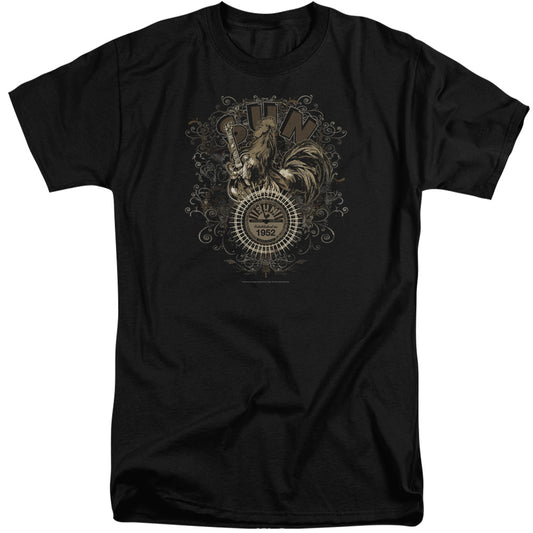 Sun - Scroll Around Rooster - Short Sleeve Adult Tall - Black T-shirt