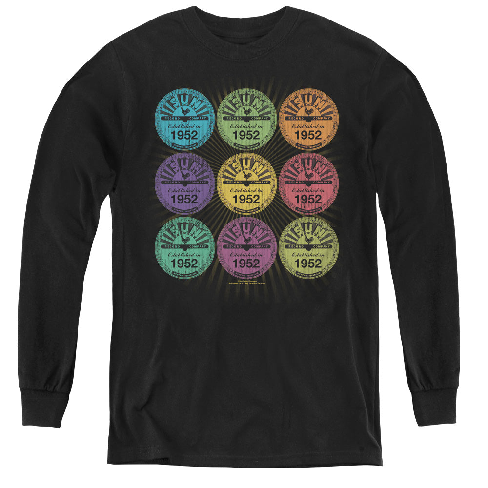 Sun - Rocking Color Block - Youth Long Sleeve Tee - Black