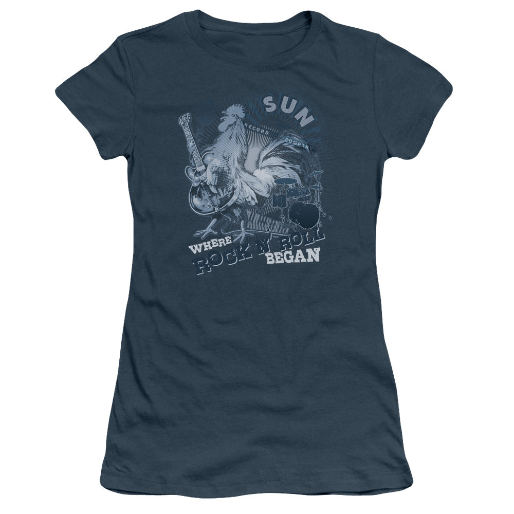 SUN WHERE ROCK BEGAN - S/S JUNIOR SHEER - INDIGO T-Shirt