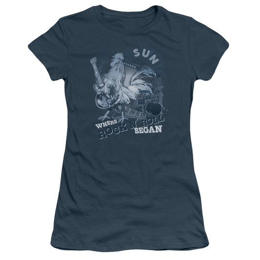 SUN WHERE ROCK BEGAN - S/S JUNIOR SHEER - INDIGO T-Shirt