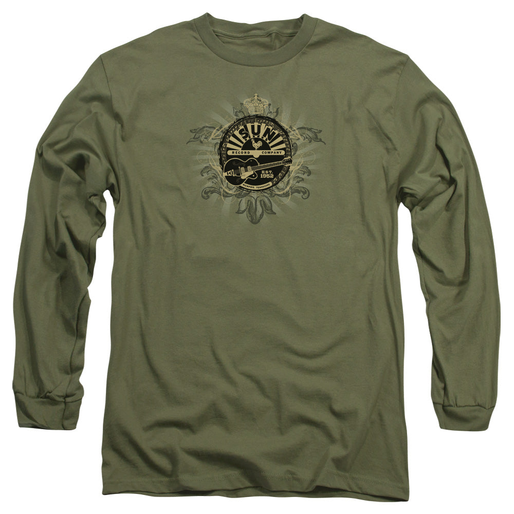 Sun - Rock Heraldry - Long Sleeve Adult 18/1 - Military Green T-shirt