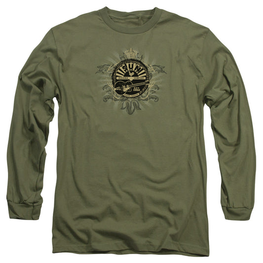 Sun - Rock Heraldry - Long Sleeve Adult 18/1 - Military Green T-shirt