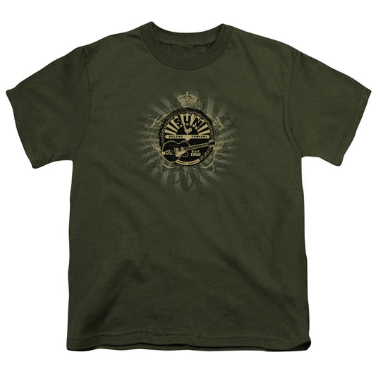 Sun - Rock Heraldry - Short Sleeve Youth 18/1 - Military Green T-shirt