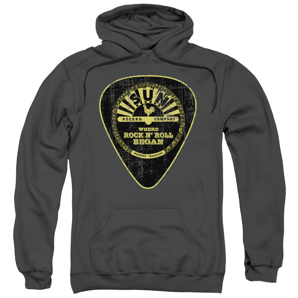 Sun - Guitar Pick - Adult Pull-over Hoodie - Charcoal