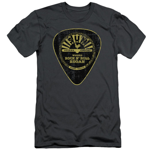 Sun - Guitar Pick - Short Sleeve Adult 30/1 - Charcoal T-shirt
