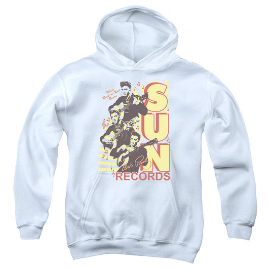 Sun - Tri Elvis - Youth Pull-over Hoodie - White