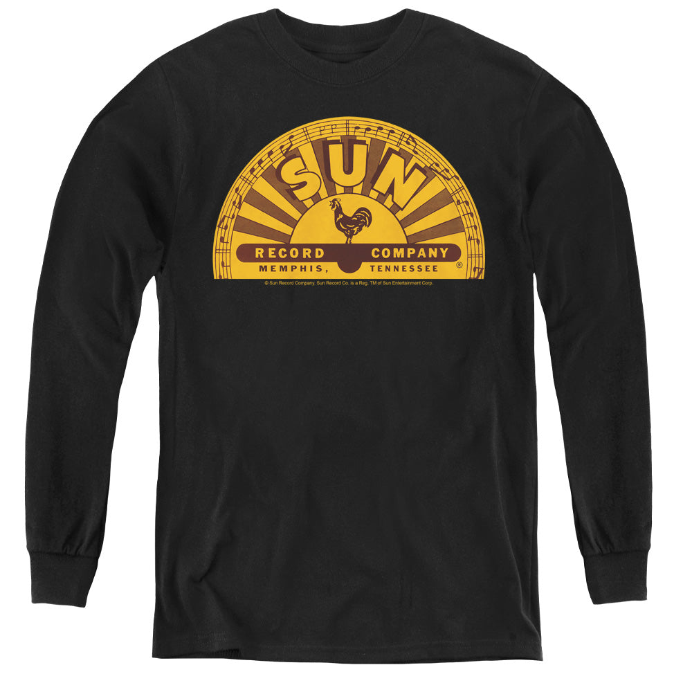 Sun - Traditional Logo - Youth Long Sleeve Tee - Black