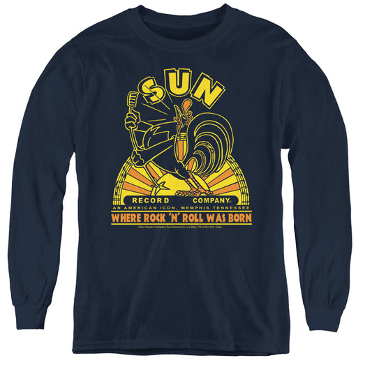 Sun - Rooster - Youth Long Sleeve Tee - Navy