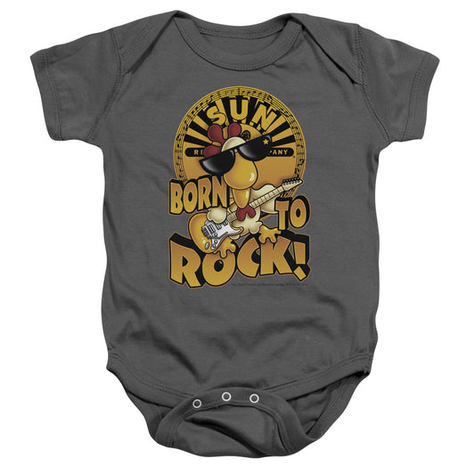 Sun - Born To Rock - Infant Snapsuit - Charcoal