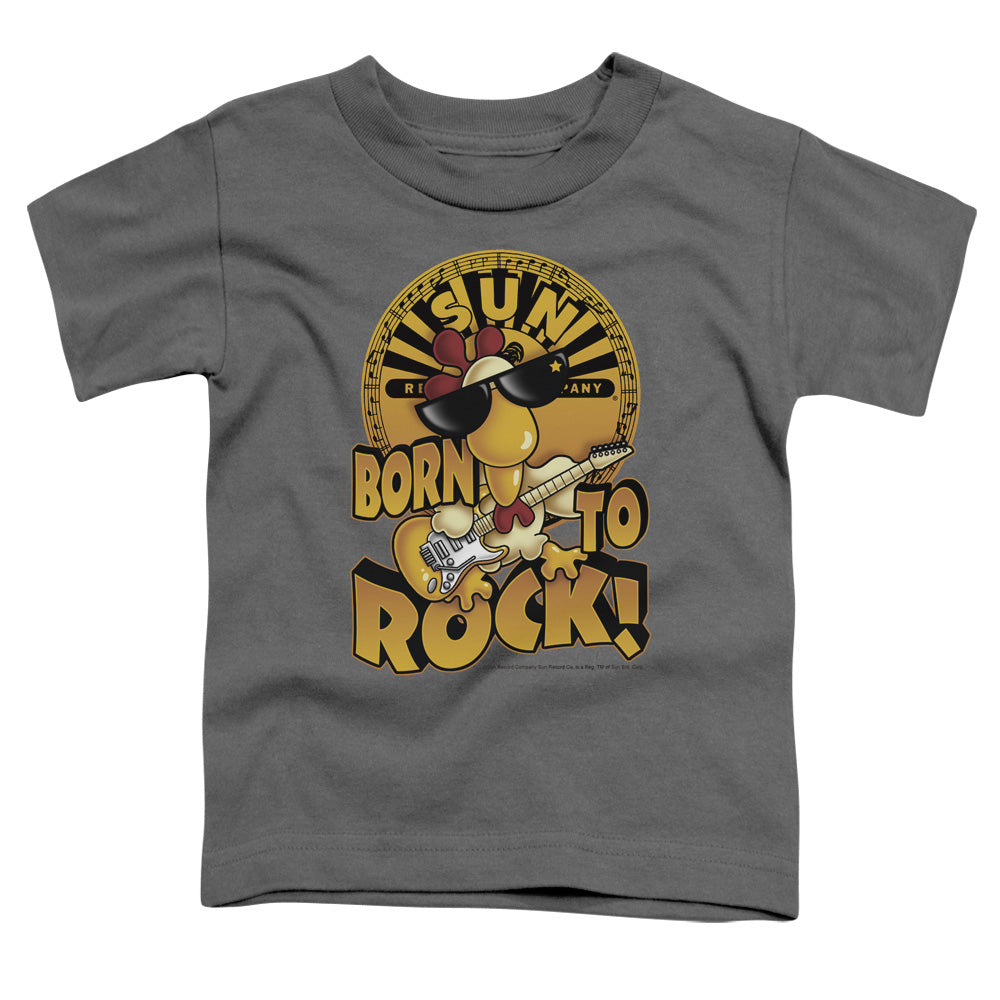 Sun - Born To Rock - Short Sleeve Toddler Tee - Charcoal T-shirt