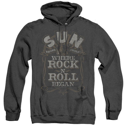 Sun - Where Rock Began - Adult Heather Hoodie - Black