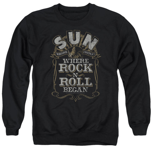 Sun - Where Rock Began - Adult Crewneck Sweatshirt - Black