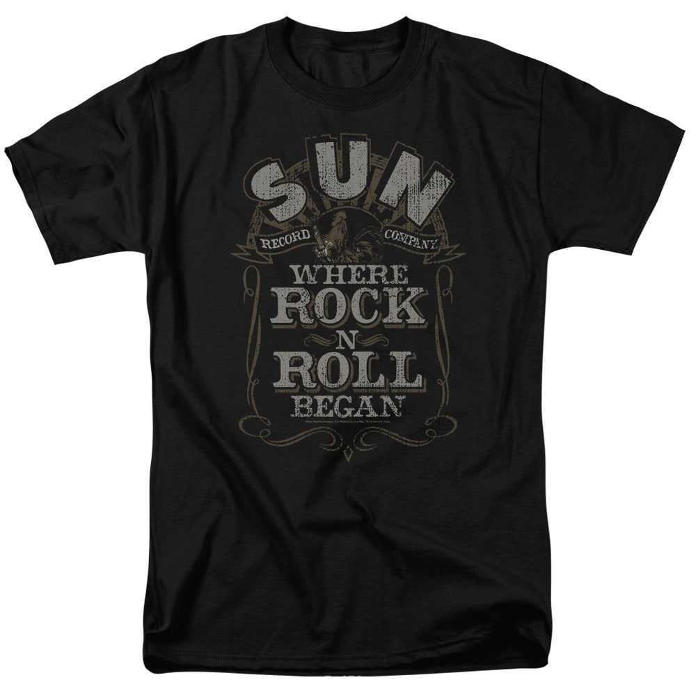 Sun - Where Rock Began - Short Sleeve Adult 18/1 - Black T-shirt