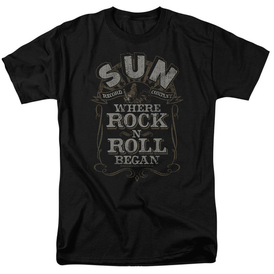 Sun - Where Rock Began - Short Sleeve Adult 18/1 - Black T-shirt