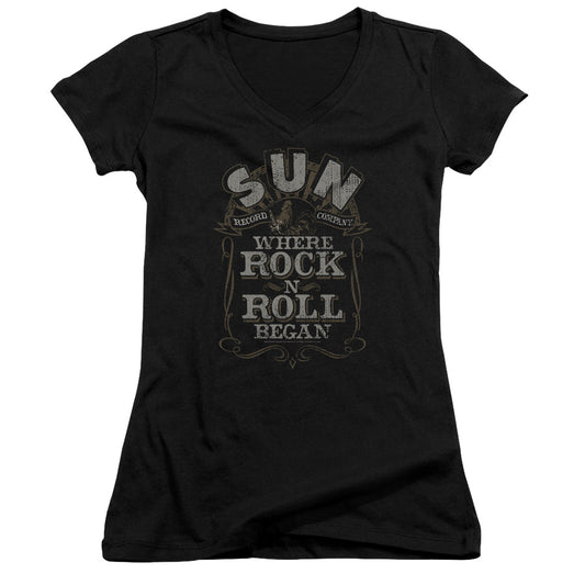Sun - Where Rock Began - Junior V-neck - Black