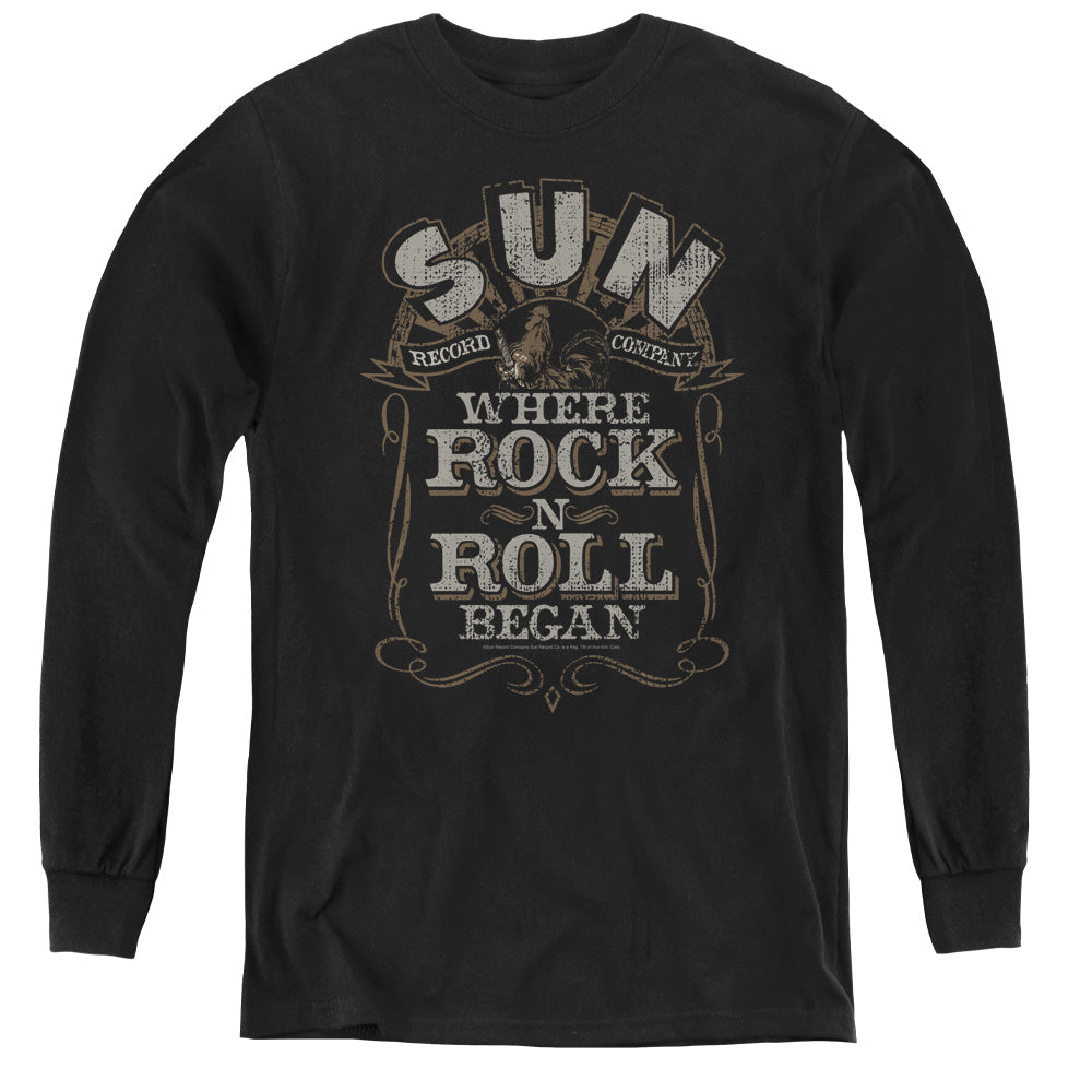 Sun - Where Rock Began - Youth Long Sleeve Tee - Black