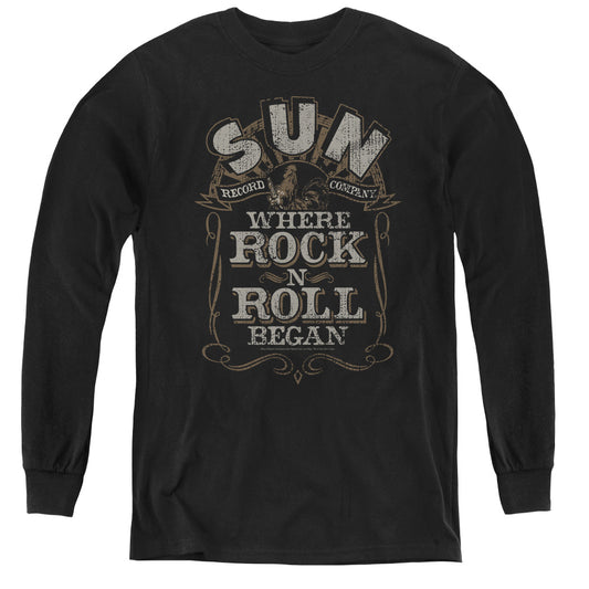 Sun - Where Rock Began - Youth Long Sleeve Tee - Black
