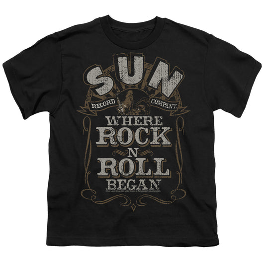 Sun - Where Rock Began - Short Sleeve Youth 18/1 - Black T-shirt