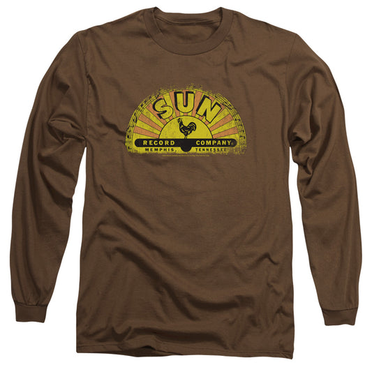 Sun - Vintage Logo - Long Sleeve Adult 18/1 - Coffee T-shirt