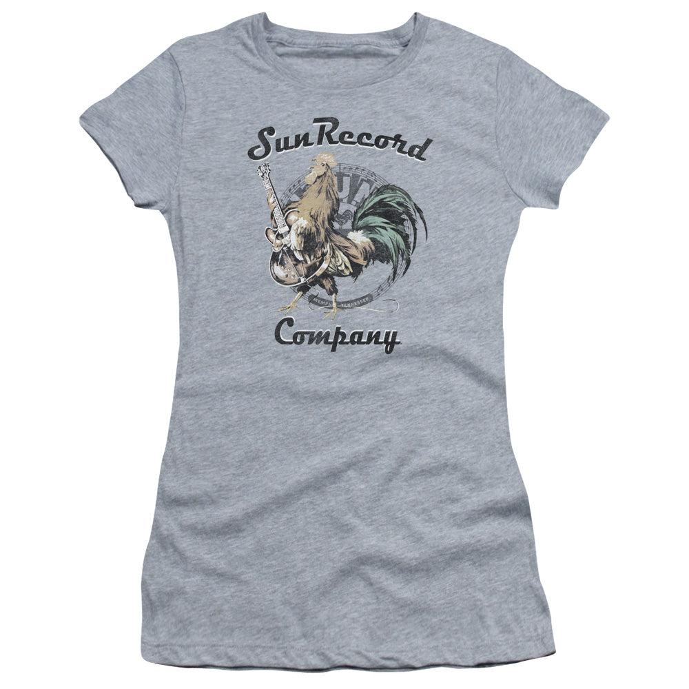 Sun - Rockin Rooster Logo - Short Sleeve Junior Sheer - Athletic Heather T-shirt