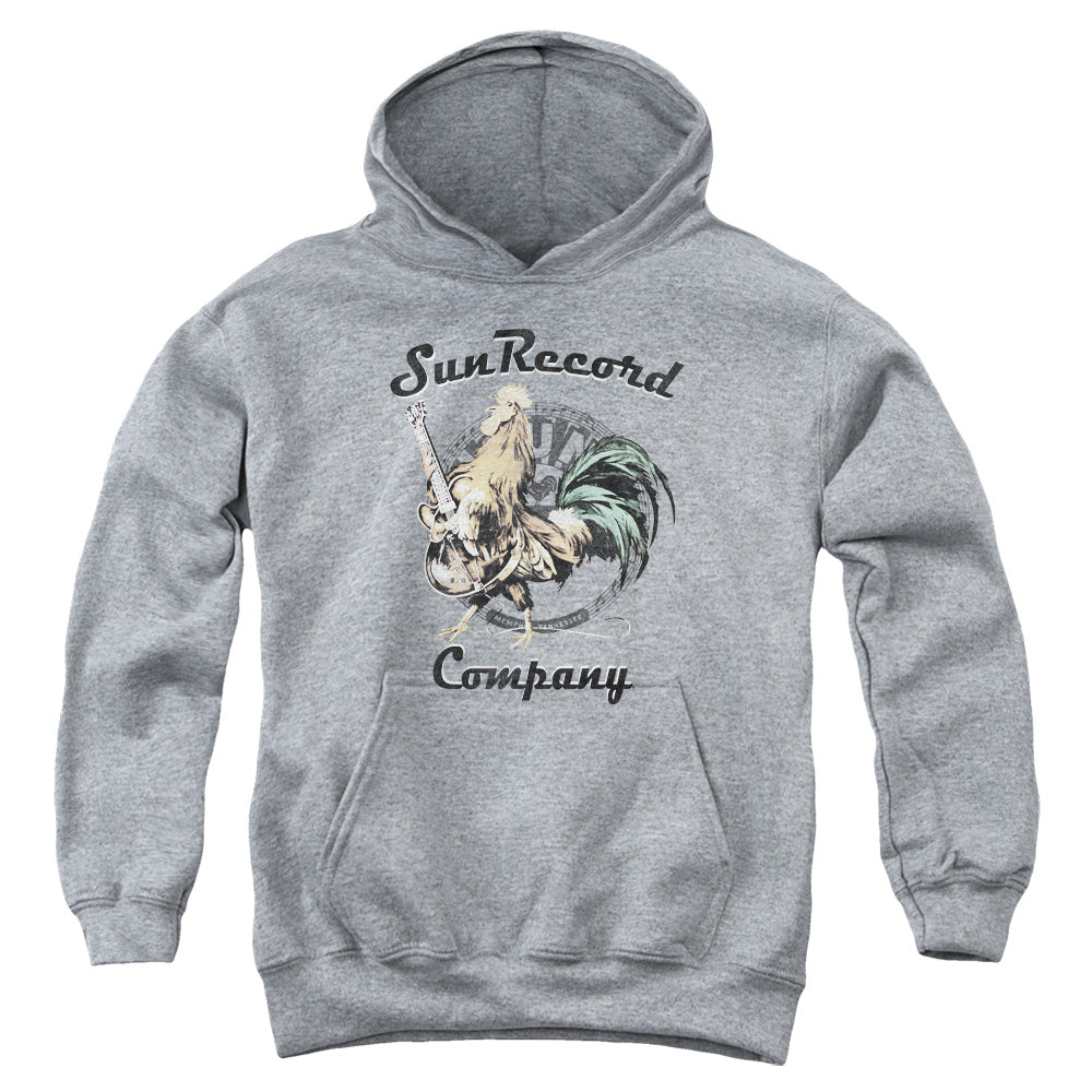 Sun - Rockin Rooster Logo - Youth Pull-over Hoodie - Heather