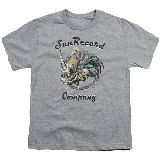 Sun - Rockin Rooster Logo - Short Sleeve Youth 18/1 - Athletic Heather T-shirt