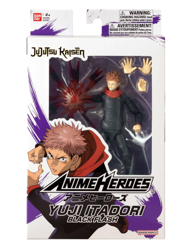 Jujutsu Kaisen Anime Heroes Yuji Itadori Action Figure [Black Flash ver.]