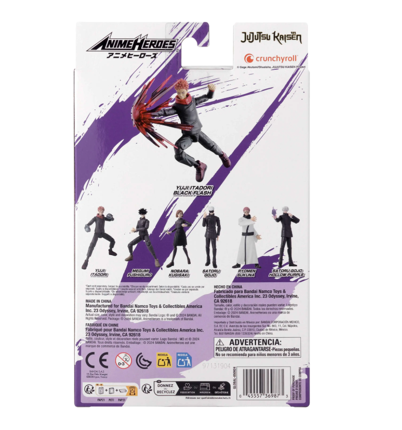 Jujutsu Kaisen Anime Heroes Yuji Itadori Action Figure [Black Flash ver.]