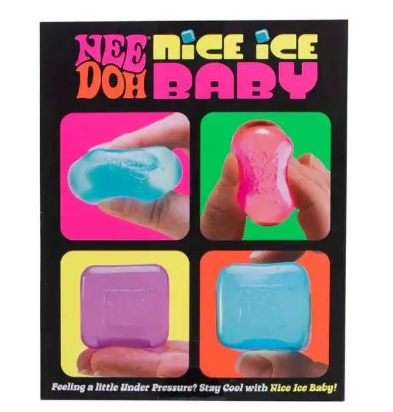 NeeDoh Nice Ice Baby 1.5-Inch Stress Ball 4-Pack [Smaller "Nice Cube"! RANDOM Colors!]
