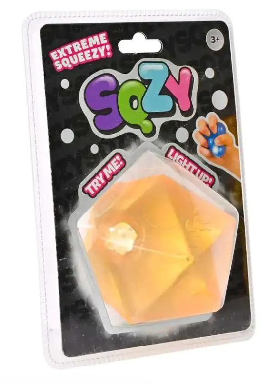 SQZY Squishy Gem Decahedron Light Up Squeeze Toy [1 RANDOM Color!]
