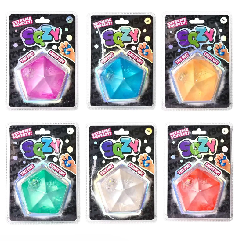 SQZY Squishy Gem Decahedron Light Up Squeeze Toy [1 RANDOM Color!]