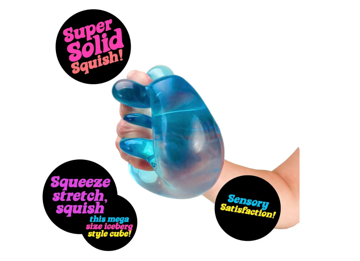 NeeDoh Nice Berg 3-Inch Stress Ball [Translucent Blue, Larger "Nice Cube"!]