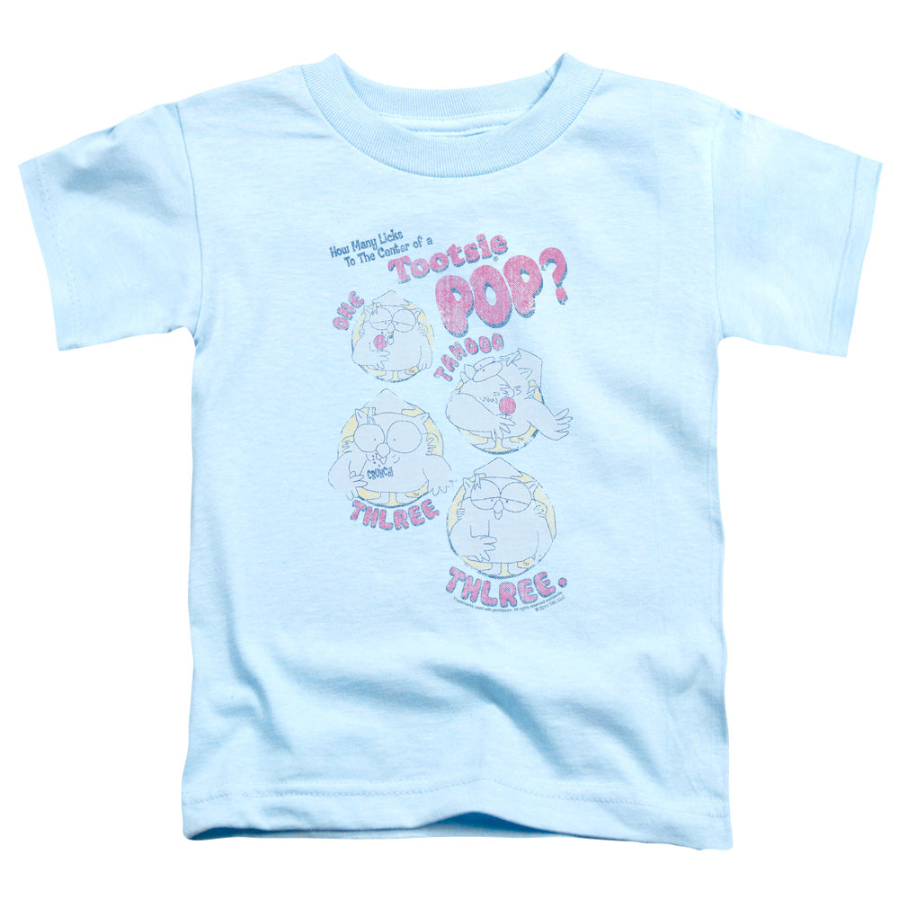 Tootsie Roll - Three - Short Sleeve Toddler Tee - Light Blue T-shirt